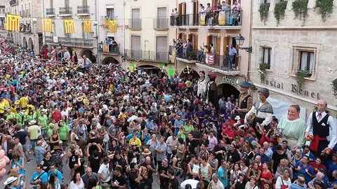 La plaça de les Borges Blanques durant la Festa Major