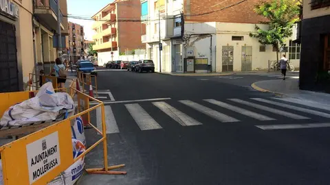 Obres carrer Domènec Cardenal encreuament carrer Ponent