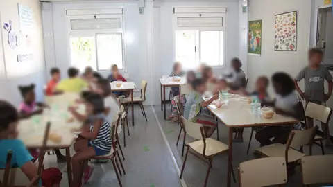 Menjador d'estiu al Centre Obert la Banqueta de Mollerussa