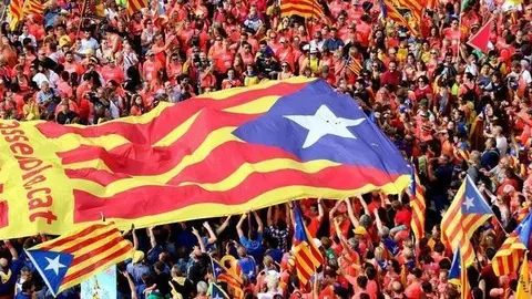 Imatge dels participants en la Diada 2018 a Barcelona