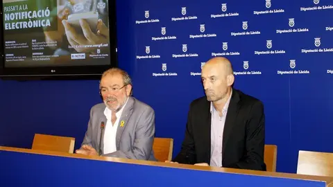 Joan Reñé i Xavier Monné, presenten el servei gratuït de notificacions electròniques de l'OAGRTL