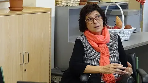 Olga Martín en una visita a l'escola Ignasi Peraire de Mollerussa