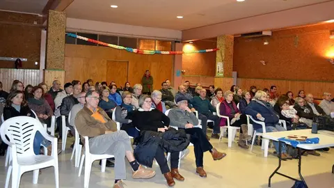 L'alcalde de Sanaüja, Josep Condal en la xerrada al Local Social 1