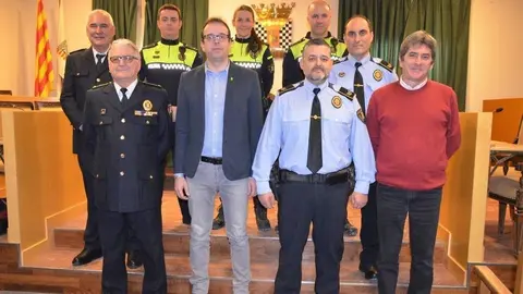 Imatge de l'acte de traspàs de funcions dels sargents de la Policia Local de Mollerussa
