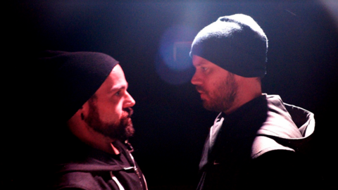 Fotografia del 'Combat poètic' entre Dani Orviz i Salva Soler