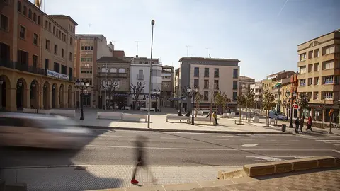 Plaça de l'Ajuntament amb el tram de Ferrer i Busquets i l'N-II