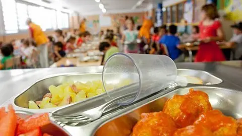 Menjador escolar en un centre de la comarca