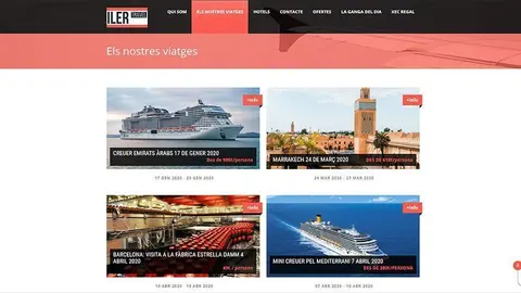 Imatge del nou Web de l'agència ILERTRAVEL