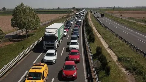 Retencions a l'autovia A-2 en el tram del Pla d'Urgell