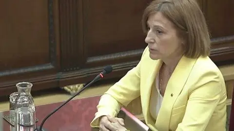 Pla general, extret de senyal institucional, de Carme Forcadell durant l'últim torn de paraula al Tribunal Suprem, el 12 de juny de 2019 (horitzontal)