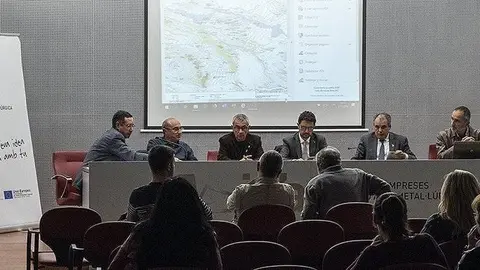 Damià Calvet amb els representants de les administracions Lleidatanes i del Pla d&#39;Urgell