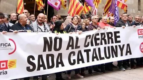 Vaga dels treballadors de Sada Catalunya a la Paeria de Lleida