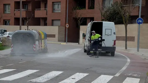 Desinfecció dels carrers de Mollerussa