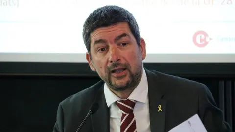 Pla curt del president de la Cambra de Barcelona, Joan Canadell. Imatge del 3 de març de 2020. (Horitzontal)