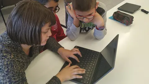 Els alumnes de cinquè de l'escola Mestre Ignasi Peraire en el projecte web (5)