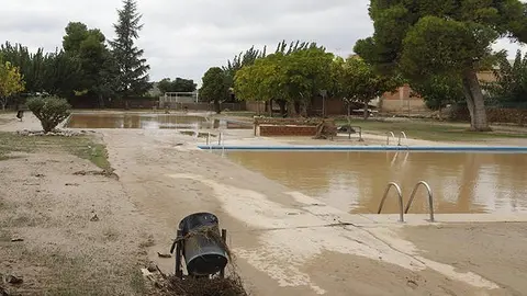 Els aiguats que van afectar el recinte de les piscines d'Arbeca