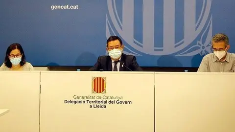 El delegat del Govern Ramon Farré, Divina Farreny, i Pere Godoy