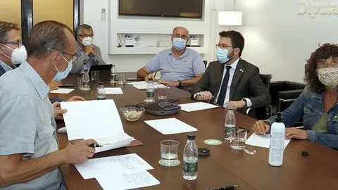 Reunió mantinguda a la Diputació de Lleida entre membres del Govern i representants del teixit empresarial del Segrià