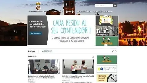 Imatge del Web de l'Ajuntament de Bell-lloc