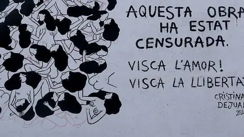 El mural Love is love que va ser censurat a l'artista Cristina Dejuan, a Torrefarrera