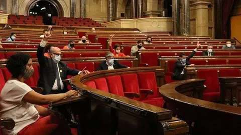 Pla general de l'hemicicle durant la votació de la llei de regulació del lloguer el 9 de setembre del 2020. Horitzontal.