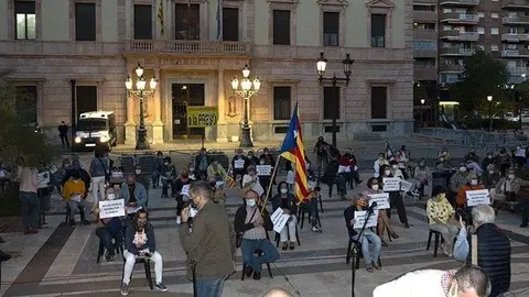 Concentració en suport al president Quim Torra a Lleida Portada