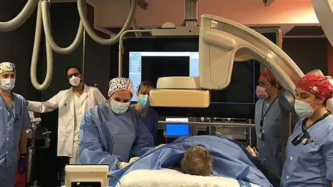 Professionals de la unitat d'Angioradiologia de l'Hospital Universitari Arnau de Vilanova de Lleida
