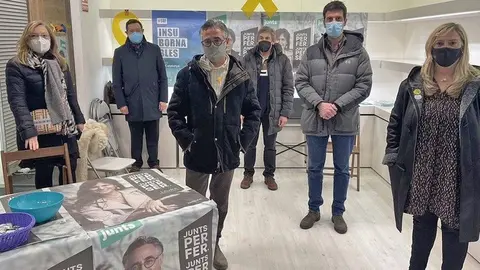 Tremosa i una representació de Junts guanyadors de les eleccions a Lleida