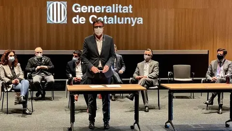 El president Joan Talarn en l'acte de protocol per la pobresa energètica
