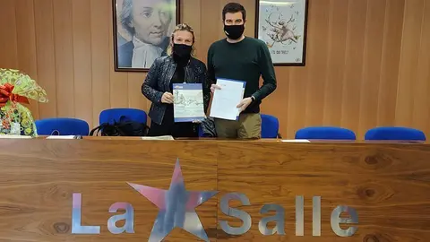 Montserrat Ruiz, i Llorenç Toldrà director de l'escola @LaSalle