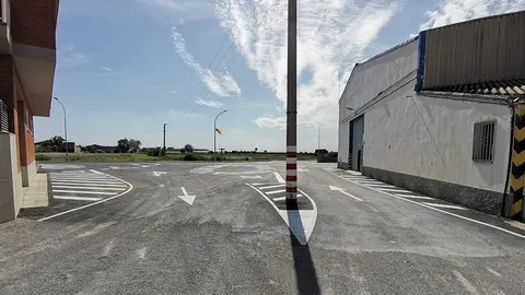 Imatge de la nova senyalització horitzontal de Vilanova de Bellpuig @AJVilanova 2