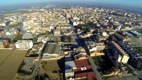 Vista del municipi d'Alcarràs.