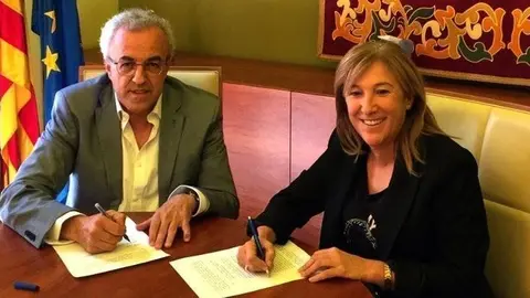 Palau amb Mir quan desenvolupava les funcions de 1a tinent d'alcalde, l'any 2017.