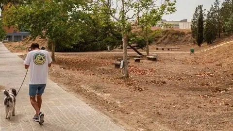 Nou parc per a gossos a Lleida, just davant de l'institut Torre Vicens.