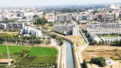 El canal de Seròs. Imatge feta des de l'helicòpter dels Mossos durant la recerca @Mossos