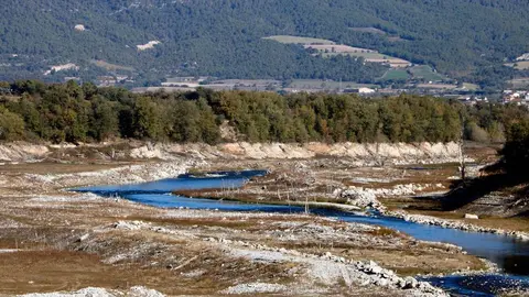 El curs del riu Segre a la cua de l'embassament de Rialb, el 9 de novembre de 2021 - Foto: Oriol Bosch