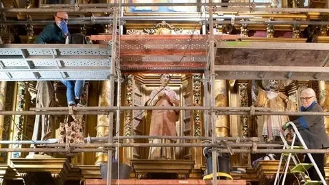 Comença la restauració de l’altar major de l’església de Sant Antolí