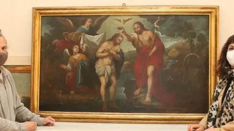 Una de les pintures barroques restaurades pel Museu Tàrrega Urgell