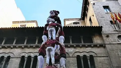 Primera actuació dels Castellers de Lleida de la temporada 2022. Fotografia: Cristina Mongay.