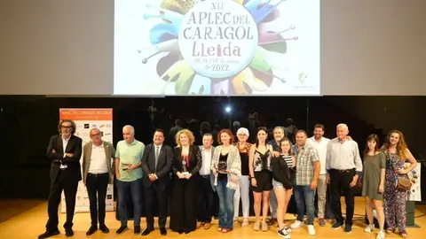 Foto de família de l'acte de presentació de l'Aplec del Cargol a la Llotja ©Mario Gascón