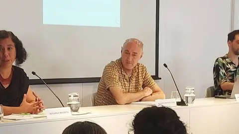 Eugeni Rodríguez, president de l'OCH, en roda de premsa aquest dilluns al Col·legi de Periodistes de Catalunya