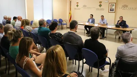 Presentació davant dels alcaldes al Consell Comarcal de l'acord entre Govern i la Diputació de Lleida per millorar la connectivitat viària de les Garrigues Altes ©Salvador Miret