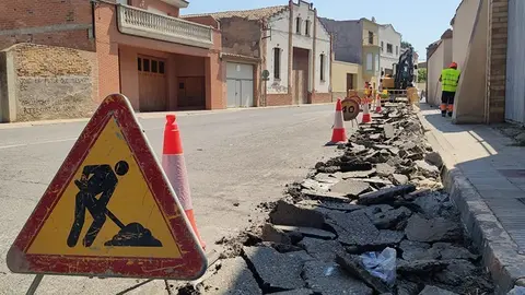L'obra al carrer la Bassa i carrer la Fassina del Palau d'Anglesola ©AjdelPalau