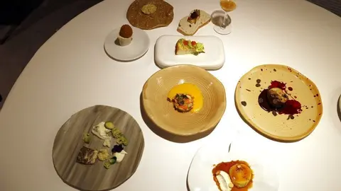 Alguns dels plats del menú de tòfona de L'Espurna elaborats pel xef lleidatà, Jesús Gimena ©Laura Cortés