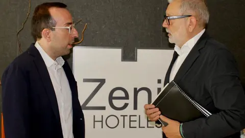 Fèlix Larrosa, candidat del PSC a l'alcaldia de Lleida, i Xavier Palau, candidat del PP a l'alcaldia de Lleida - Foto: Cedida pel PSC