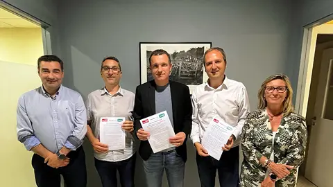 Compromís Municipal, format per Junts i Impulsem Lleida, i PSC mostren el pacte de govern al Consell Comarcal del Segrià pel mandat 2023-2027
Data de publicació: dimecres 21 de juny del 2023, 17:07
Localització: Lleida
Autor: Cedida per Impulsem Lleida