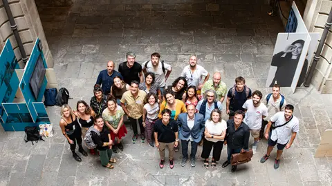 Foto de familia durant la presentació de la FiraTàrrega 2023 al Departament de Cultura de la Generalitat - Foto: Jordi Vinuesa