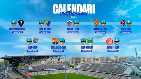 Calendari de pretemporada del Lleida Esportiu, que començarà a rodar a partir de la setmana vinent - Imatge: Lleida Esportiu