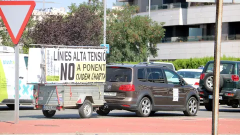 Imatge d'un vehicle durant la marxa lenta a Lleida - Foto: Alba Mor