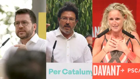 Polítics durant els principals actes de campanya dels partits amb representació lleidatana al Congrés - Fotos d'esquerra a dreta: Bernat Vilaró, Marta Vidal i Sílvia Jardí